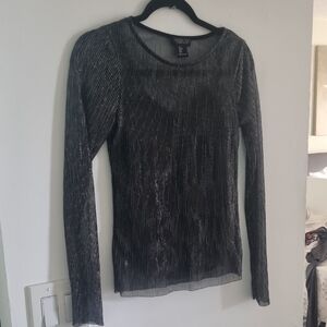 H&M Shimmering Black Long Sleeve Top